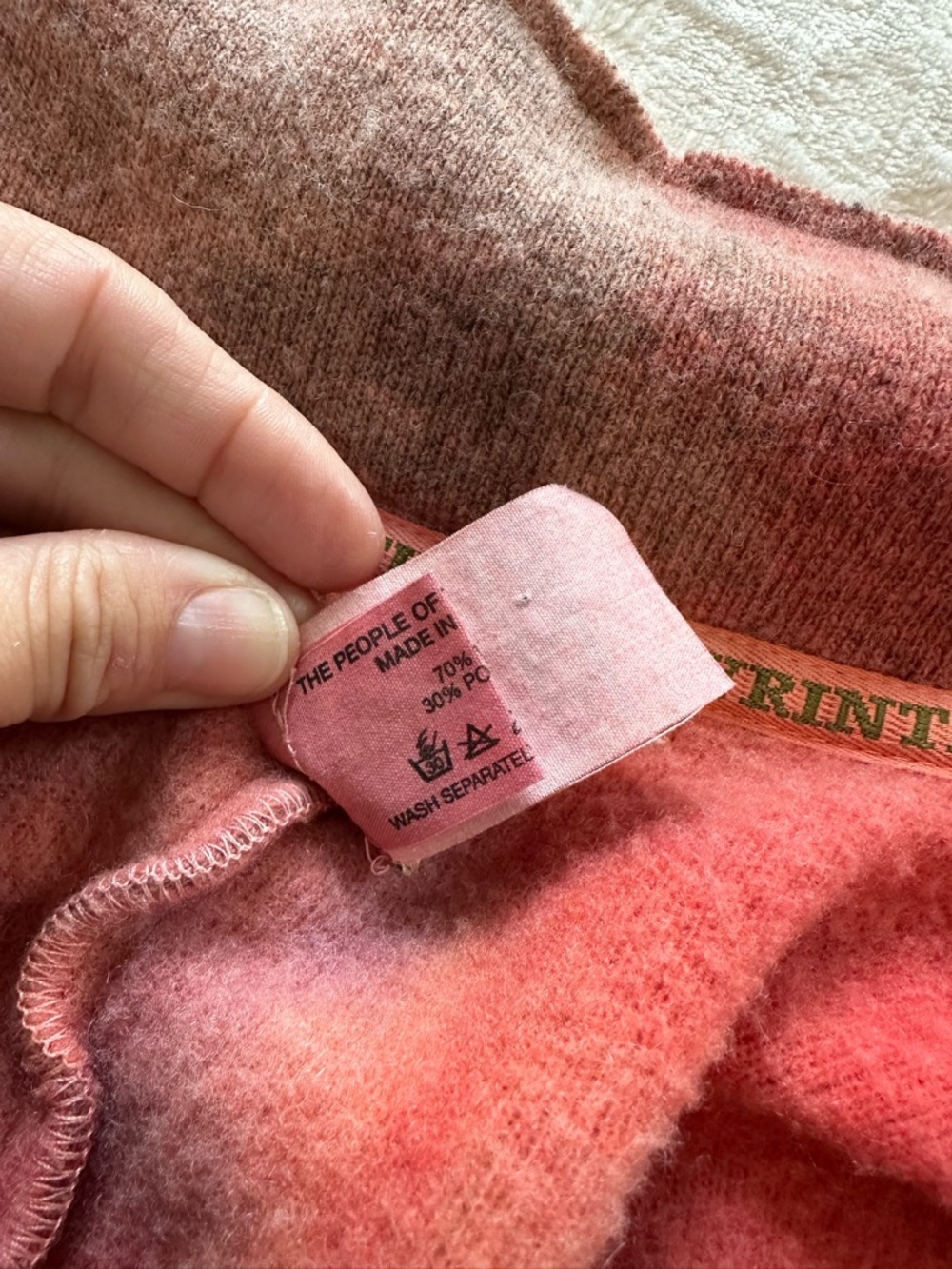 The People Of The Labyrinths wool blend, red and orange mottled-dye jacket - Picture 10 of 15